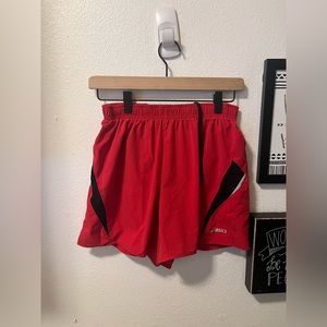 Small Red ASICS running shorts